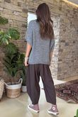 Made in Italy Big Softie Cap Sleeve Knit Top Slate